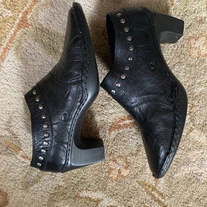 Josef Seibel Black Leather Ankle Boots